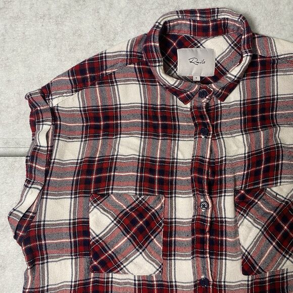 Rails Womens Small Britt Shirt Multi Red Plaid Soft Sleeveless Button Down Top - Picture 1 of 11